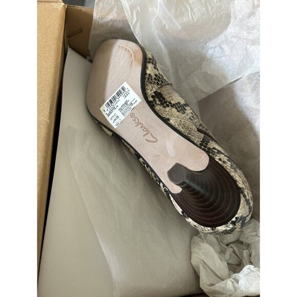 Clarks Collection Heeled Booties Linvale Judith Taupe Snake NEW 6 M - Picture 7 of 8